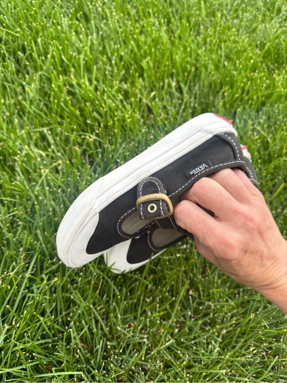 Vans Kids Mary Jane Black Canvas Buckle Shoes Size 11.5 - Picture 6 of 9